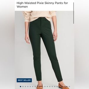 OLD NAVY HIGH WAISTED PIXIE PANT - DARK GREEN SIZE US WOMENS 12